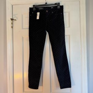 J. Crew Toothpick Jeans Velvet Polkadot Ankle Size 25 NWT